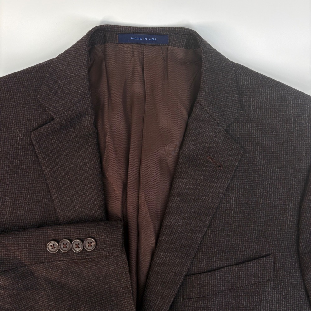 Joseph Abboud Blazer Loro Piana Super 130s Wool Mens 40R Brown USA Tailored